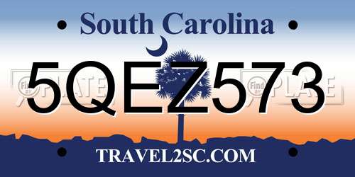 5QEZ573 South Carolina License Plate