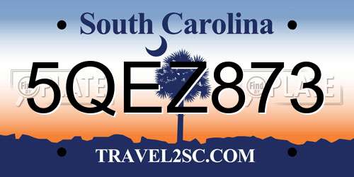5QEZ873 South Carolina License Plate