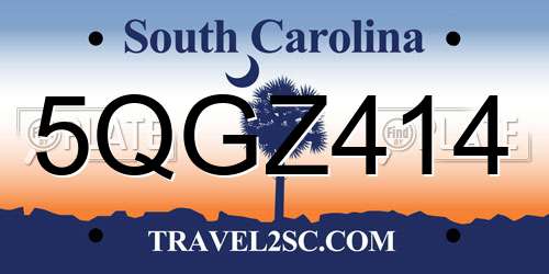 5QGZ414 South Carolina License Plate