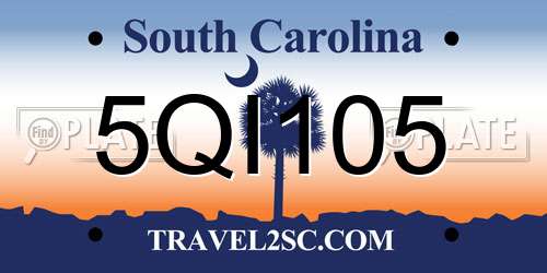 5QI105 South Carolina License Plate