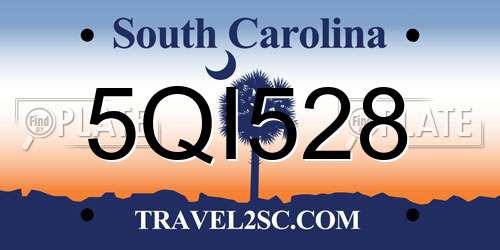 5QI528 South Carolina License Plate