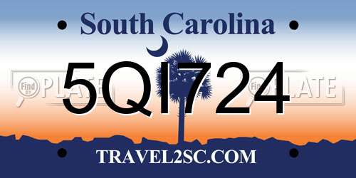 5QI724 South Carolina License Plate