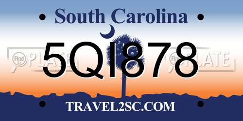 5QI878 South Carolina License Plate