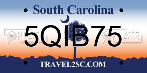 5QIB75 South Carolina License Plate