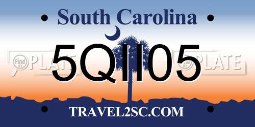 5QII05 South Carolina License Plate