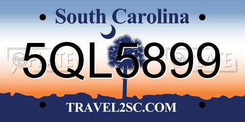 5QL5899 South Carolina License Plate