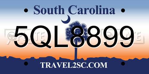 5QL8899 South Carolina License Plate