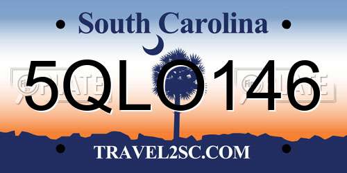 5QLO146 South Carolina License Plate