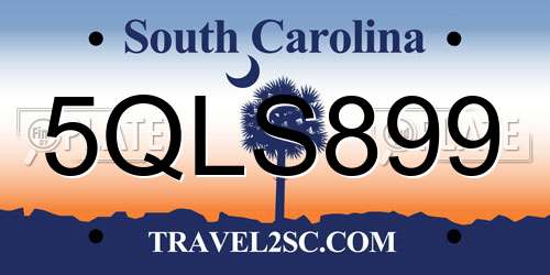 5QLS899 South Carolina License Plate