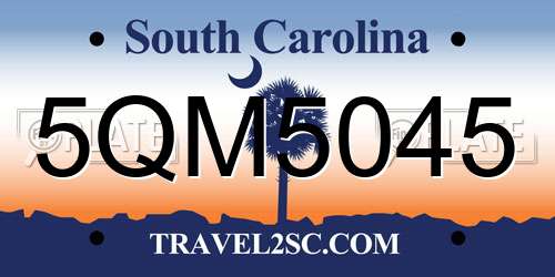 5QM5045 South Carolina License Plate