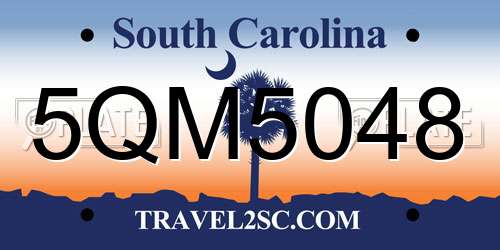 5QM5048 South Carolina License Plate