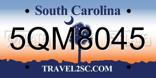 5QM8045 South Carolina License Plate