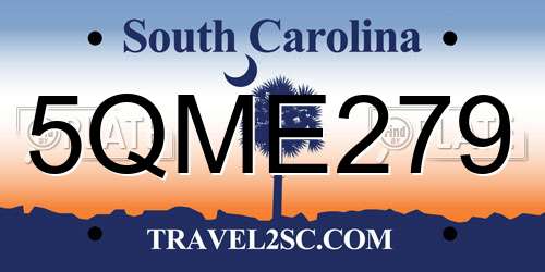 5QME279 South Carolina License Plate