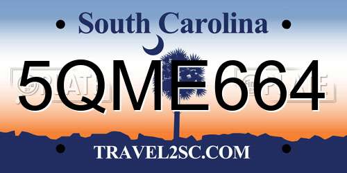 5QME664 South Carolina License Plate