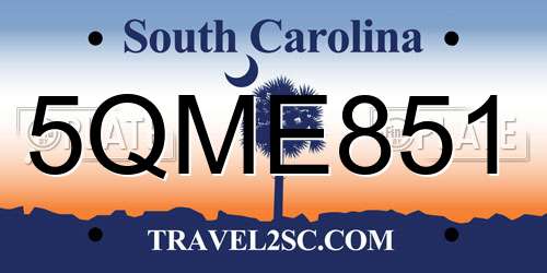 5QME851 South Carolina License Plate