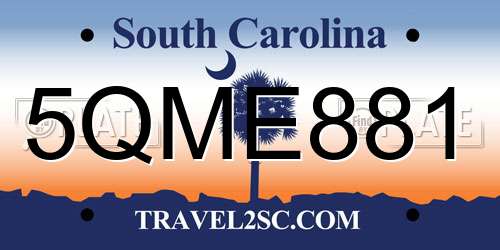 5QME881 South Carolina License Plate