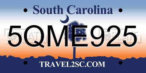 5QME925 South Carolina License Plate