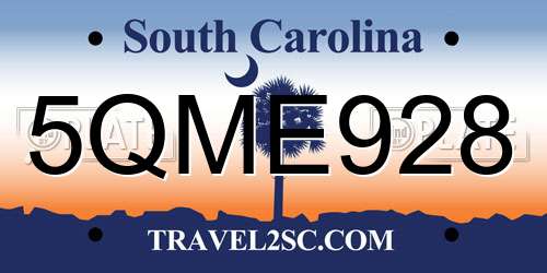 5QME928 South Carolina License Plate