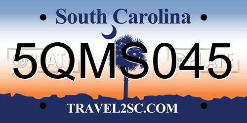 5QMS045 South Carolina License Plate