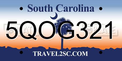 5QOG321 South Carolina License Plate