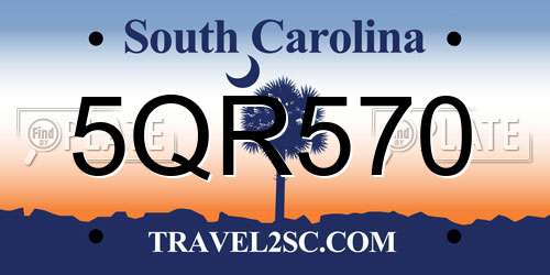 5QR570 South Carolina License Plate