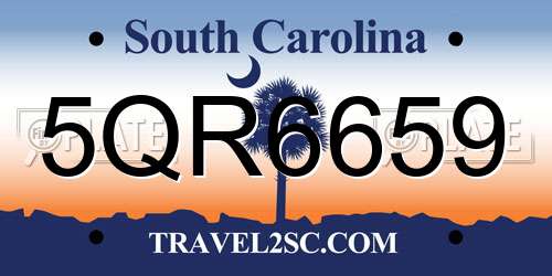5QR6659 South Carolina License Plate