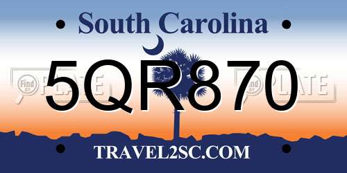 5QR870 South Carolina License Plate