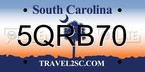 5QRB70 South Carolina License Plate