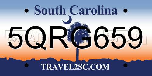 5QRG659 South Carolina License Plate