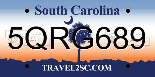 5QRG689 South Carolina License Plate