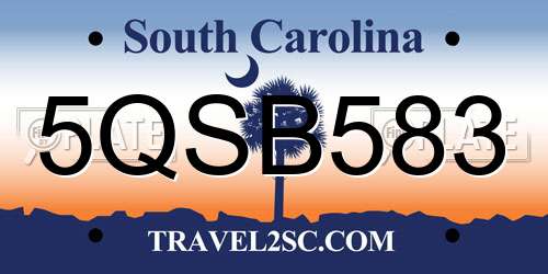 5QSB583 South Carolina License Plate