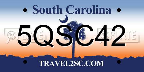 5QSC42 South Carolina License Plate