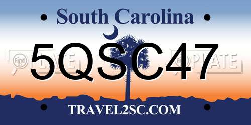 5QSC47 South Carolina License Plate