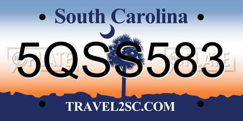 5QSS583 South Carolina License Plate