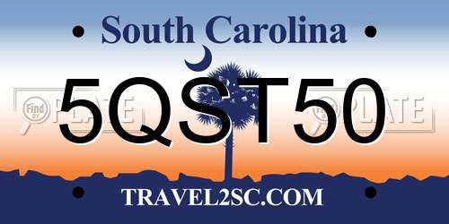 5QST50 South Carolina License Plate