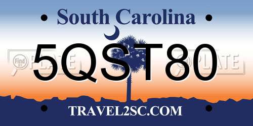 5QST80 South Carolina License Plate