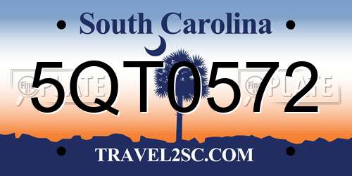5QT0572 South Carolina License Plate
