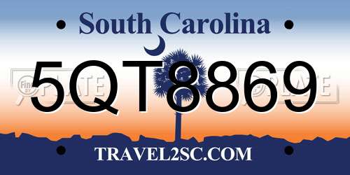 5QT8869 South Carolina License Plate