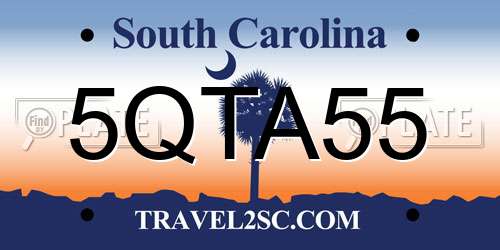 5QTA55 South Carolina License Plate
