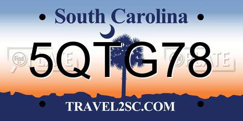 5QTG78 South Carolina License Plate