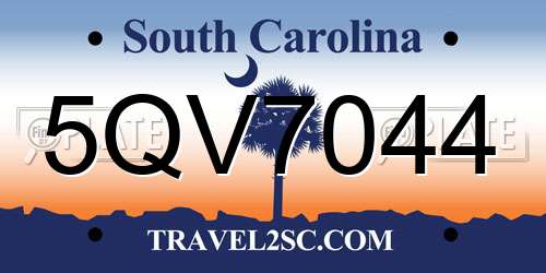 5QV7044 South Carolina License Plate