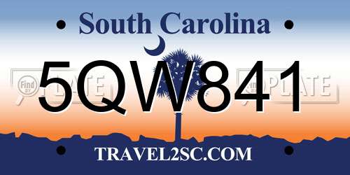 5QW841 South Carolina License Plate
