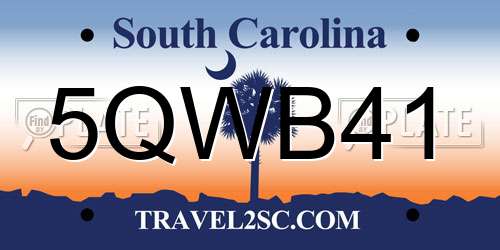5QWB41 South Carolina License Plate