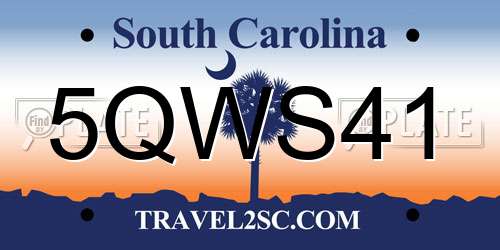 5QWS41 South Carolina License Plate
