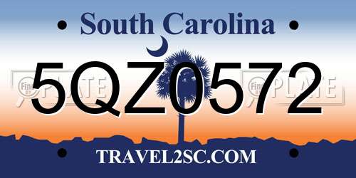 5QZ0572 South Carolina License Plate