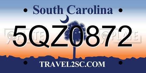 5QZ0872 South Carolina License Plate