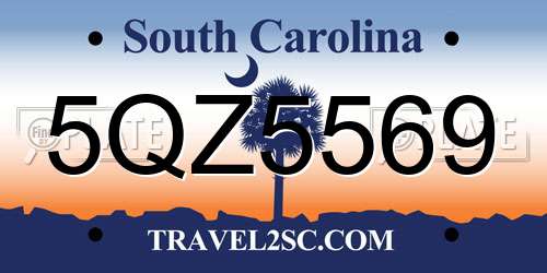 5QZ5569 South Carolina License Plate