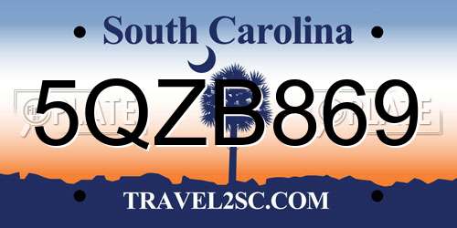 5QZB869 South Carolina License Plate