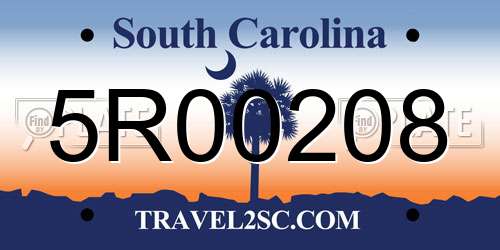 5R00208 South Carolina License Plate
