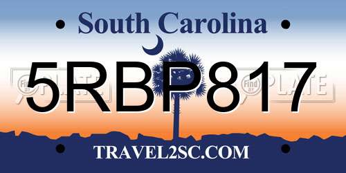 5RBP817 South Carolina License Plate